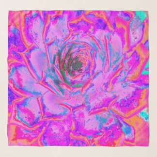 Purple and Magenta Succulent Sedum Rosette Scarf