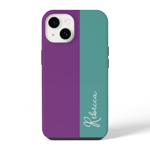 Purple and Mint Color Block Phone Case