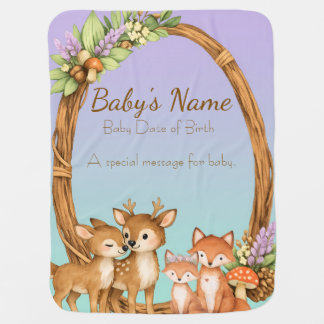 Purple and Mint Customizable Baby blanket