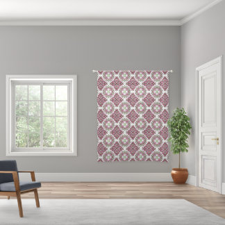 Purple and mint green Mediterranean tile pattern Sheer Curtains