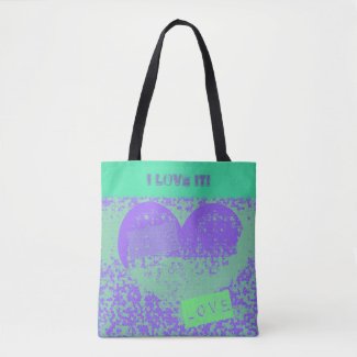 Purple and Mint Retro Heart Design