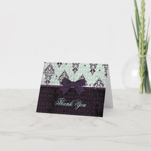 Purple and mint Thank You card