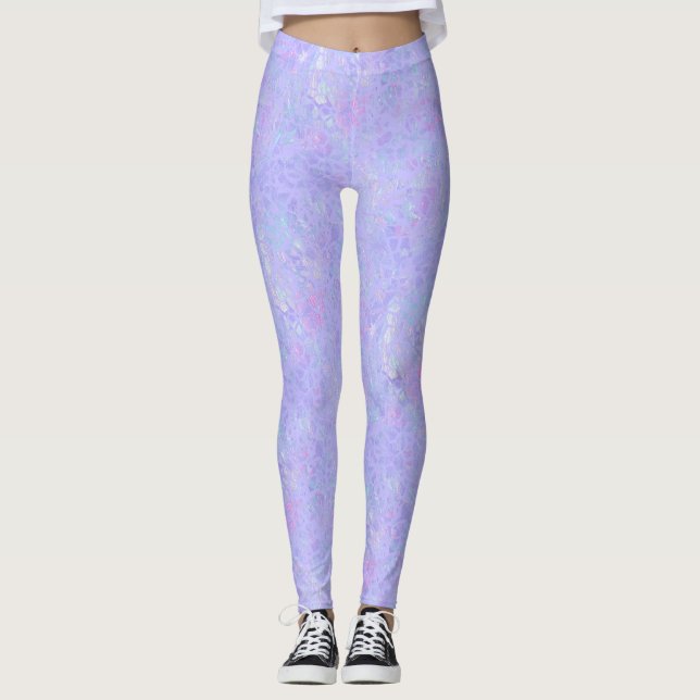 Purple and Multicolor Flakes Leggings (Front)