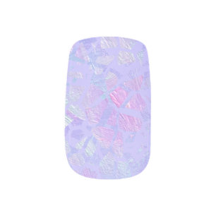 Purple and Multicolor Flakes Minx Nail Art