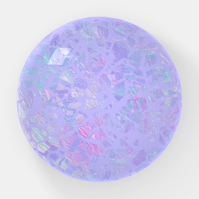 Purple and Multicolor Flakes Paperweight (Front)