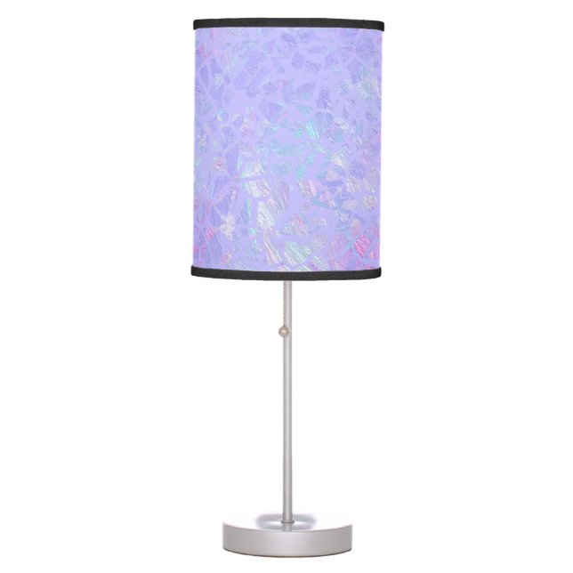 Purple and Multicolor Flakes Table Lamp (Front)