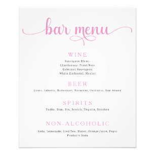 Purple and Off White Wedding Bar Menu Poster