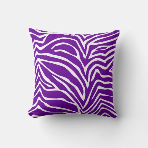 Purple and Off White Zebra Or Any Color Pillow