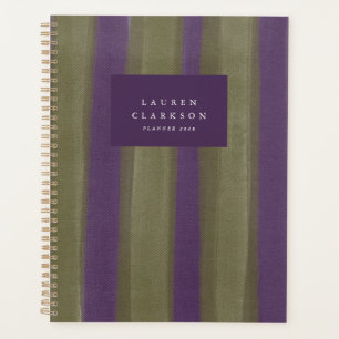 Purple and Olive Plaid Personalized Planner