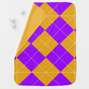 Purple and Orange Argyle Baby Blanket
