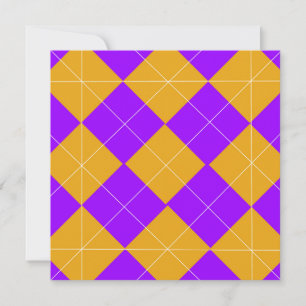Purple and Orange Argyle Note Card
