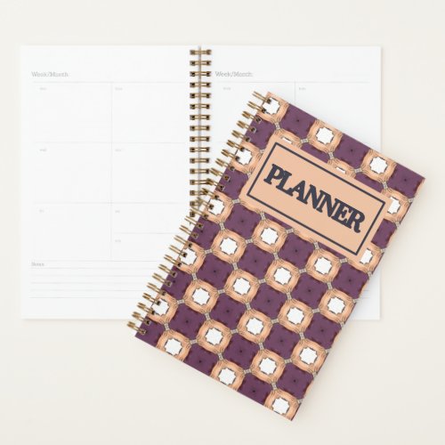 Purple and Orange Checkered Journal Planner