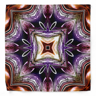Purple and Orange Cosmic Kaleidoscope Design Bandana