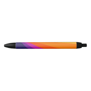 Purple and orange diagonal retro stripes pen