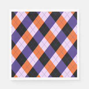 Purple and orange diagonal stripes napkins