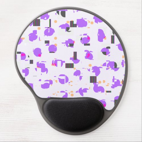 Purple and orange glitch dots  gel mouse pad