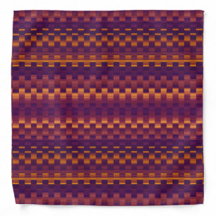 Purple and Orange Glitch Stripes Cool Psychedelic Bandana