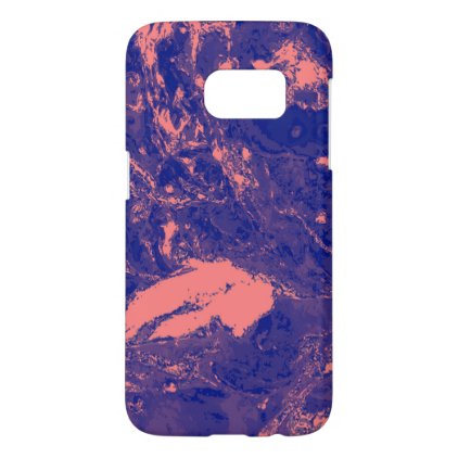 Purple and Orange Marble texture Liquid paint art Samsung Galaxy S7 Case