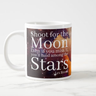 Purple and Orange Nebula with Inspirational Quote Giant Coffee Mug