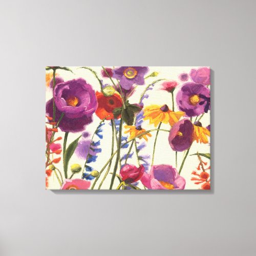 Purple and Orange Poppy Melody Canvas Print