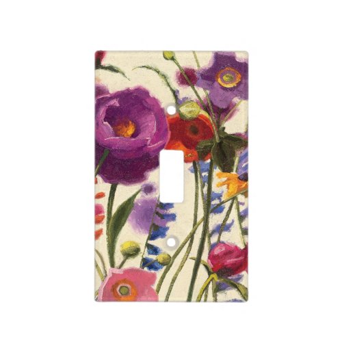 Purple and Orange Poppy Melody Light Switch Cover