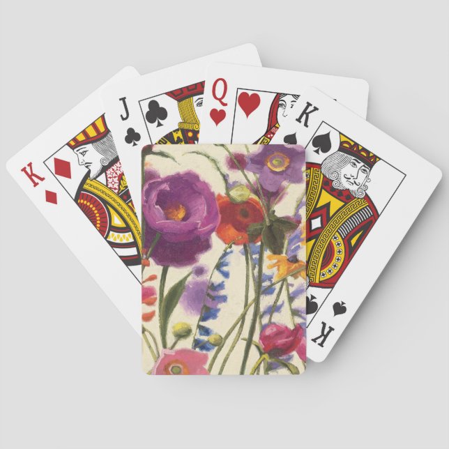 Purple and Orange Poppy Melody Poker Cards (Back)