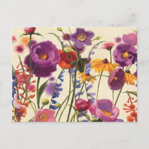 Purple and Orange Poppy Melody Postcard