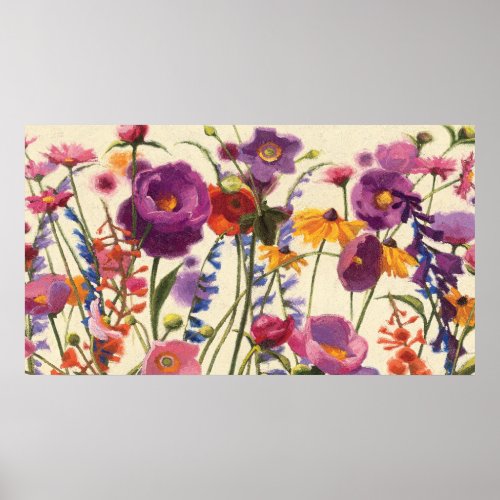 Purple and Orange Poppy Melody Poster