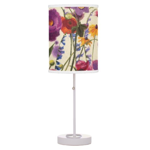 Purple and Orange Poppy Melody Table Lamp