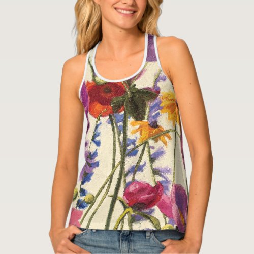 Purple and Orange Poppy Melody Tank Top