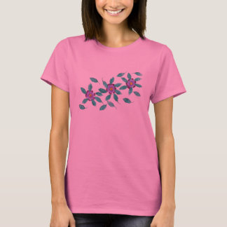 Purple and Orange Primrose Flowers Tshirts