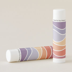 Purple and orange retro style waves lip balm