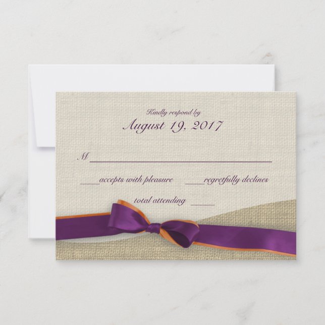 Purple and Orange Ribbon and Burlap Response (Front)