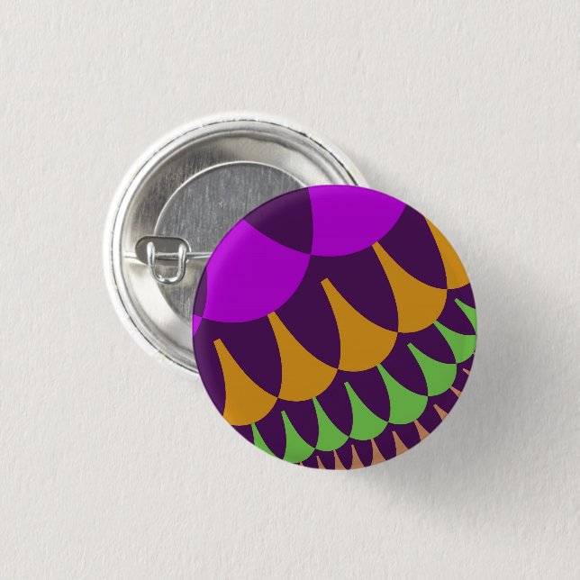 Purple and Orange Scales Pinback Button (Front & Back)