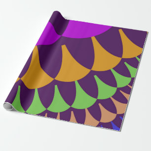 Purple and Orange Scales Wrapping Paper