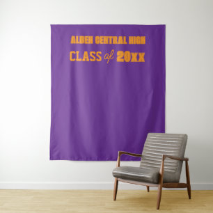 Purple and Orange School Colors Photo Backdrop