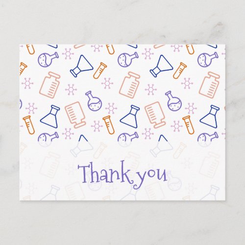 Purple and Orange Scientific Thank You  Postcard