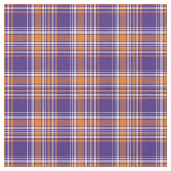Purple And Orange Sporty Plaid Fabric by plaidwerx at Zazzle