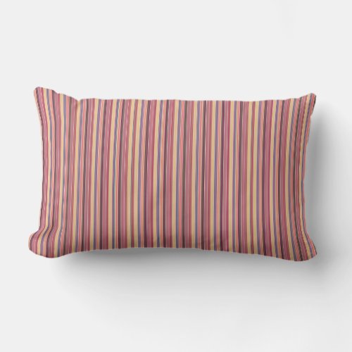 Purple and Orange Striped Lumbar Pillow