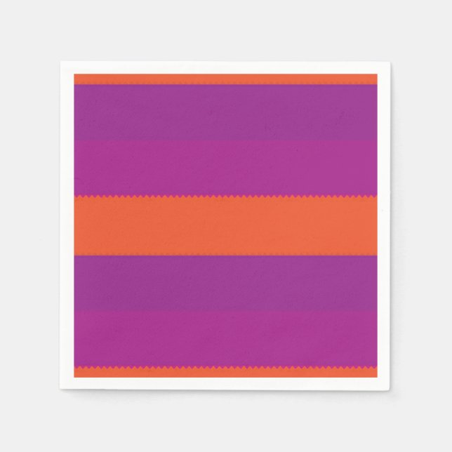 Purple and orange striped napkins (Front)