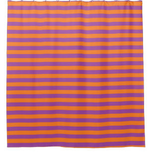 Purple and Orange Stripes Shower Curtain