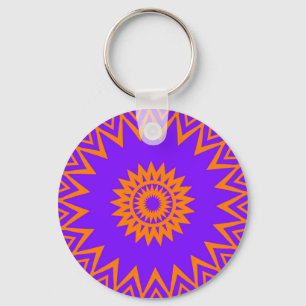 Purple and Orange Sun Rays Keychain