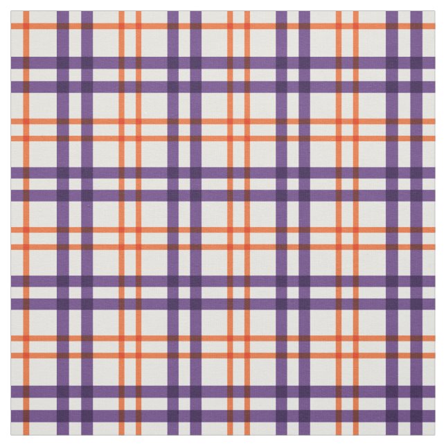 Purple and Orange Tartan Fabric (Swatch)