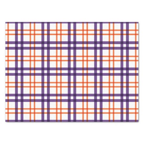 Purple and Orange Tartan   Tissue Paper