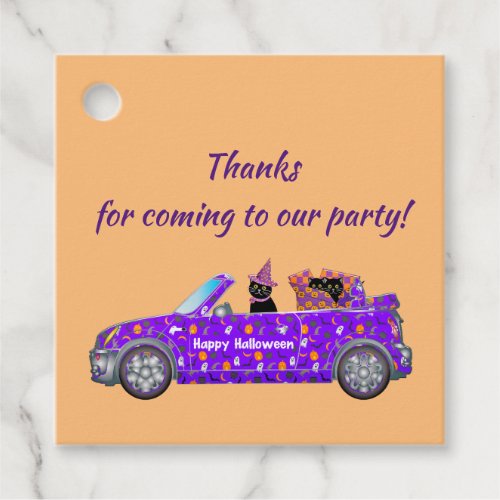 Purple and Orange Thank You Halloween Party Favor Tags