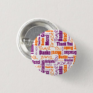 Purple and Orange  "Thank You" Typograhy Button