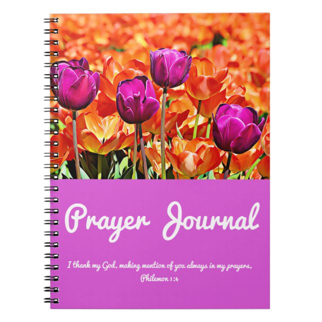 Purple And Orange Tulips Prayer Journal (Front)