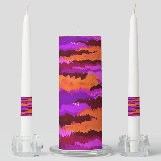 Purple and Orange Unity Candles (Front)
