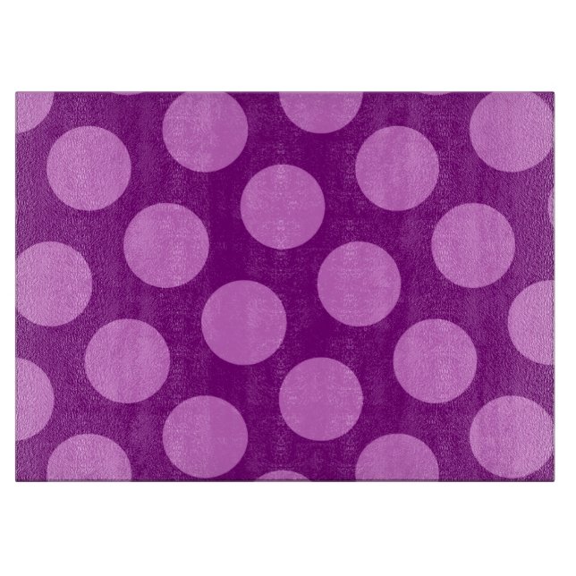 Purple and Orchid Polka Dots Cutting Board (Front)
