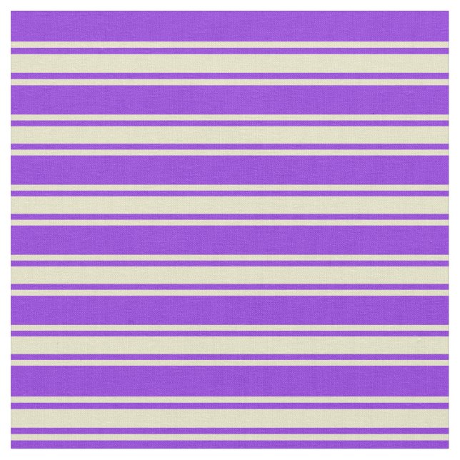 Purple and Pale Goldenrod Lines/Stripes Pattern Fabric (Close Up)